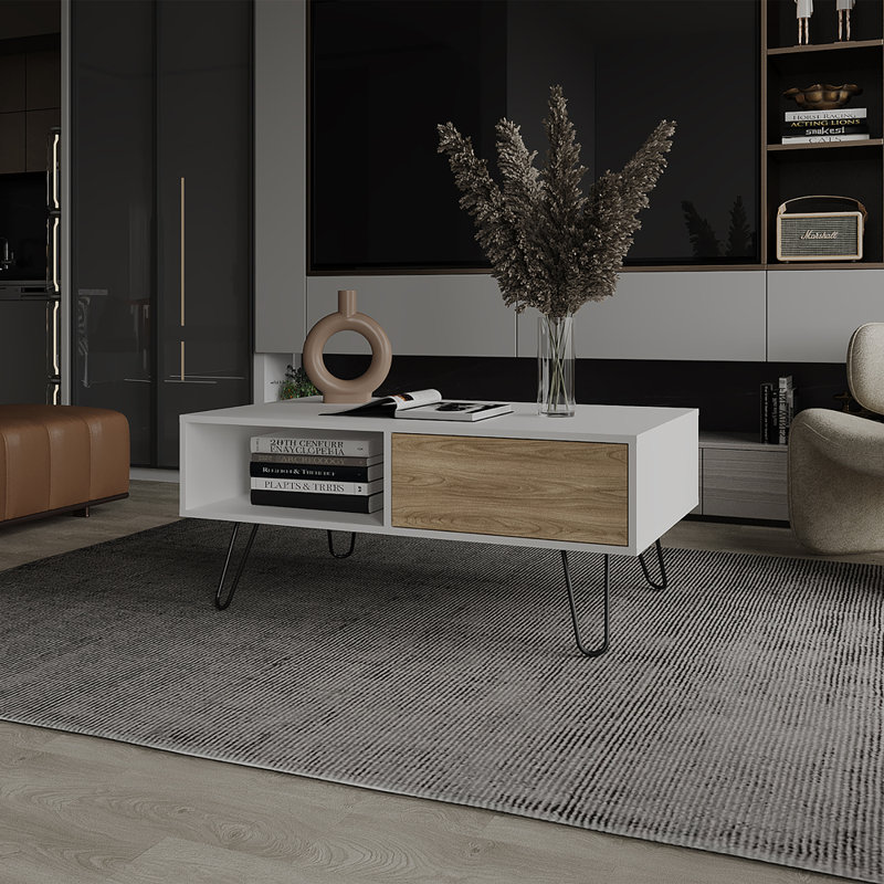 Table basse Taylor, salon, pin blanc / clair