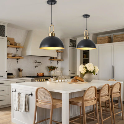 Worthing 2 - Light Matte Black Dome Pendant