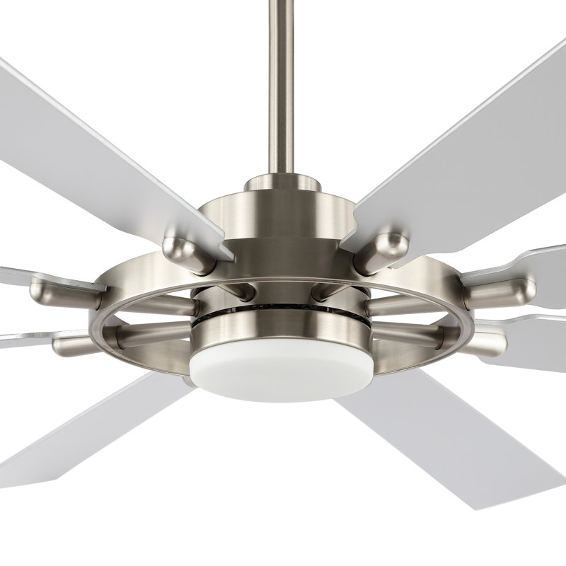 Antoinesha Ceiling Fan with LED Lights, Silver, Nickel, 80"