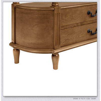 Retro Curved Wood Console Table With 3 Drawers, 43'' Entry Table With Storage Shelf, Sofa Table Behind Couch With Solid Wood Legs For Living Room Hallway