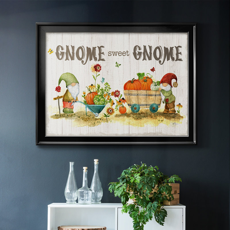 Gnome Sweet Gnome, toile tendue avec châssis, Noir, noir, noir, noir, H 26 po x l 38 po x P 1,5 po