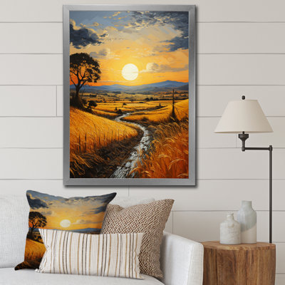 «Countryside Golden Hay Bales II», reproduction sur toile
