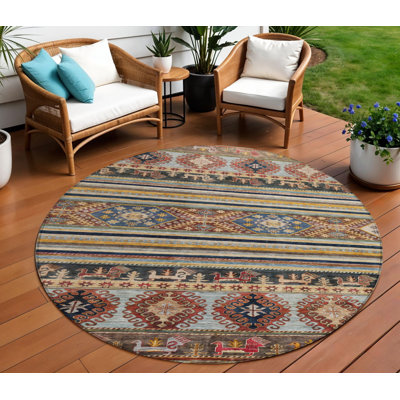 Tapis rond 8 po Tribal