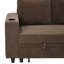 76" Nubby Textured L-Shape Sleeper Sectional with Hidden Storage, Cup Holders & Side Pockets-133227576