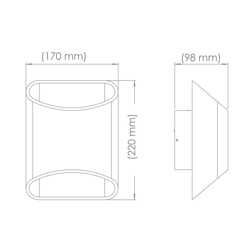 1 - Light LED Flush Mounted Sconce, Brushed Aluminium