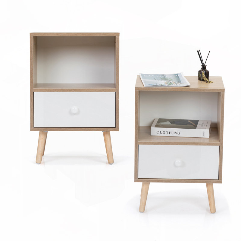 Matiano 15.8'' W Nightstand, Natural, Set of 2