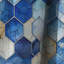 Hexagones blancs et bleus Dreams I - Rideau abstrait - Rideau géométrique occultant - 1 panneaux-107536271