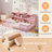 Twin Size Montessori Floor Bed with Bookcase Storage Shelves & Safety Fence Rails Pink-767394909-767394911