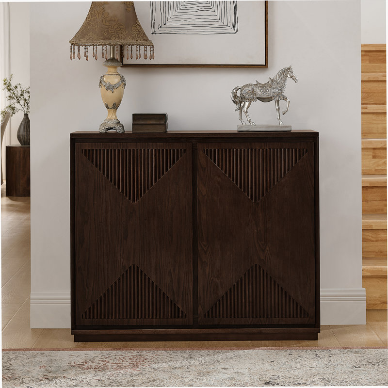 Storage Cabinet, Buffet Cabinet With Storage, Narrow Side Cabinet For Living Room Entryway Hallway Kitchen, Dark Walnut