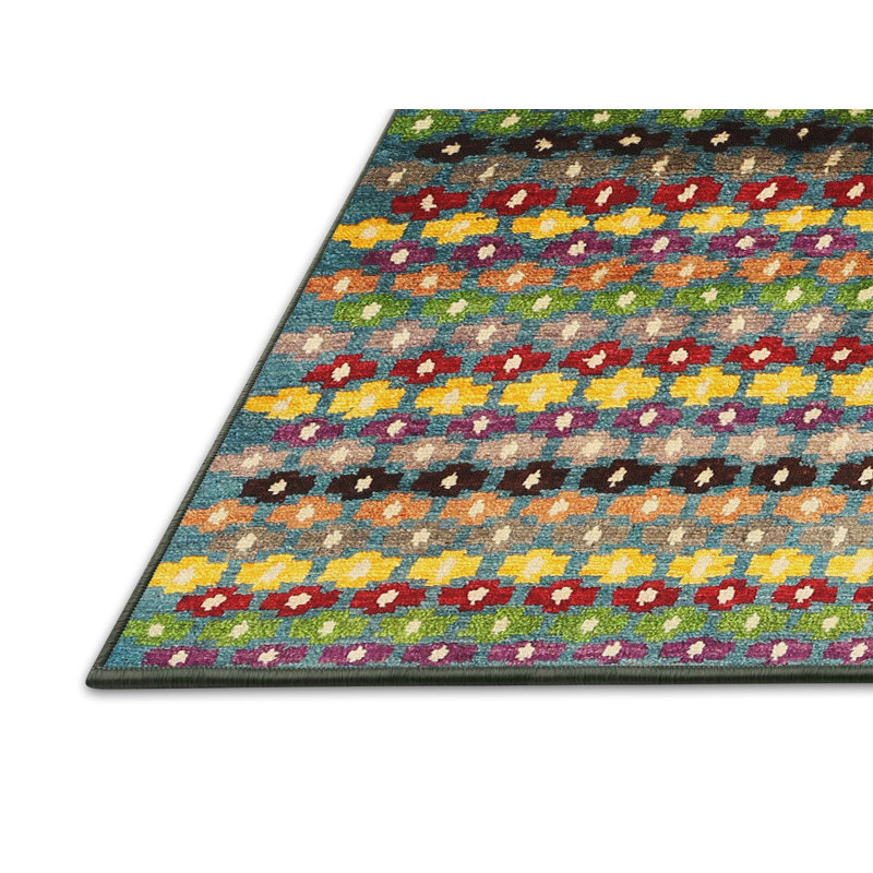 Tapis brun/beige/bleu contemporain, Rectangle 6 pi x 9 pi