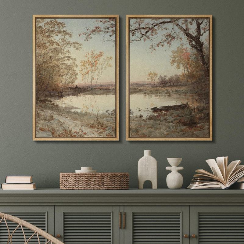 «Autumn Whispers», 2 pièces sur toile, Naturel, H 36 po x l 48 po