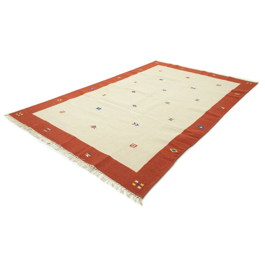 Handmade Kilim Wool Beige Indoor/Outdoor Rug