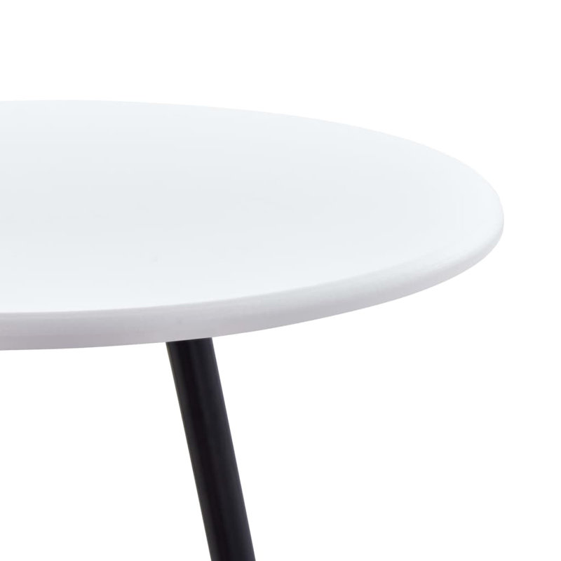 Addi Round Metal Base Dining Table, White