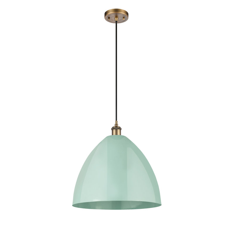 Luminaire suspendu conique 1 lumière, Vert clair, gris