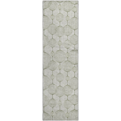 Premium Machine Washable Prisco Green Rug