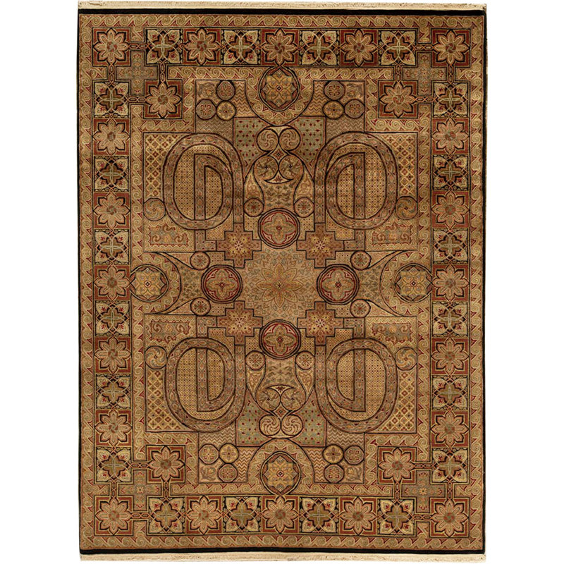 Wool Oriental Area Rug in Brown