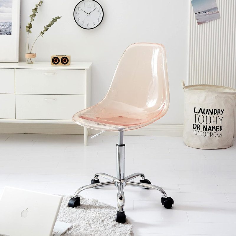 Chaise de travail roulante Mackendrick, Rougir, Argent argent