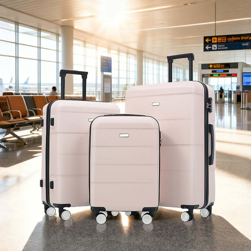 Valise à roulettes doubles Hardshell, Rose clair