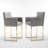 Upholstered Counter Stool With Metal Frame-595054613