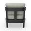 Fauteuil club d'extérieur gris foncé en aluminium avec dossier moderne et coussins Sunbrella-1820514047