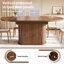 Oval Extendable Dining Table 118–158cm with Storage Doors & 2 Drawers-1481116420