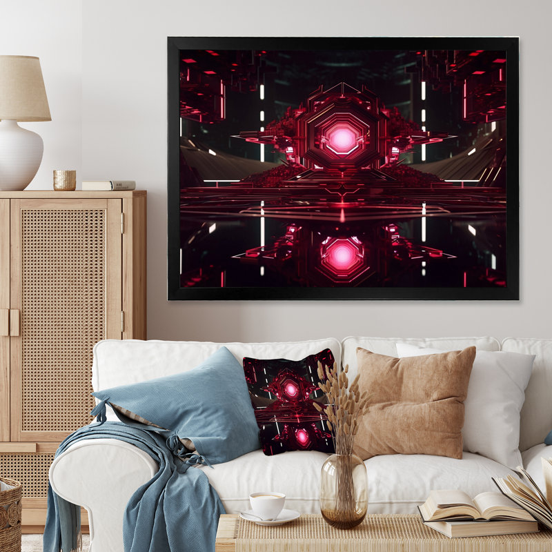 Quantum Universe Futuristic 3D I sur impression sur toile, Cadre simple noir, H 24 po x l 32 po x P 1 po