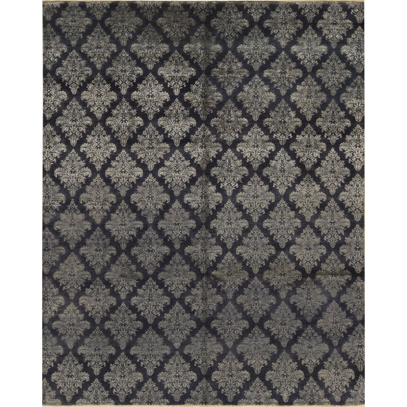 Tapis bleu de haute qualité noué à la main