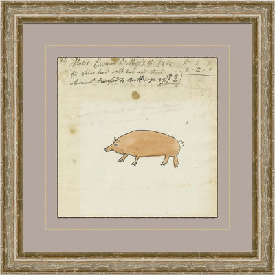 Pig " Pig - Mennonite Ledger Drawing " by Soicher Marin Archives