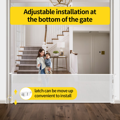 Adjustable Baby Gate, Mesh Baby Gate Or Mesh Dog Gate, 33 Inches High, Extendable Up To 36 Inches Wide, Child Safety Gate Suitable For Doorways, Stairs, Corridors, Indoor/outdoor (black/white/gray)