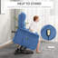 Fauteuil inclinable électrique bleu, structure en acier, confort moderne pour la maison