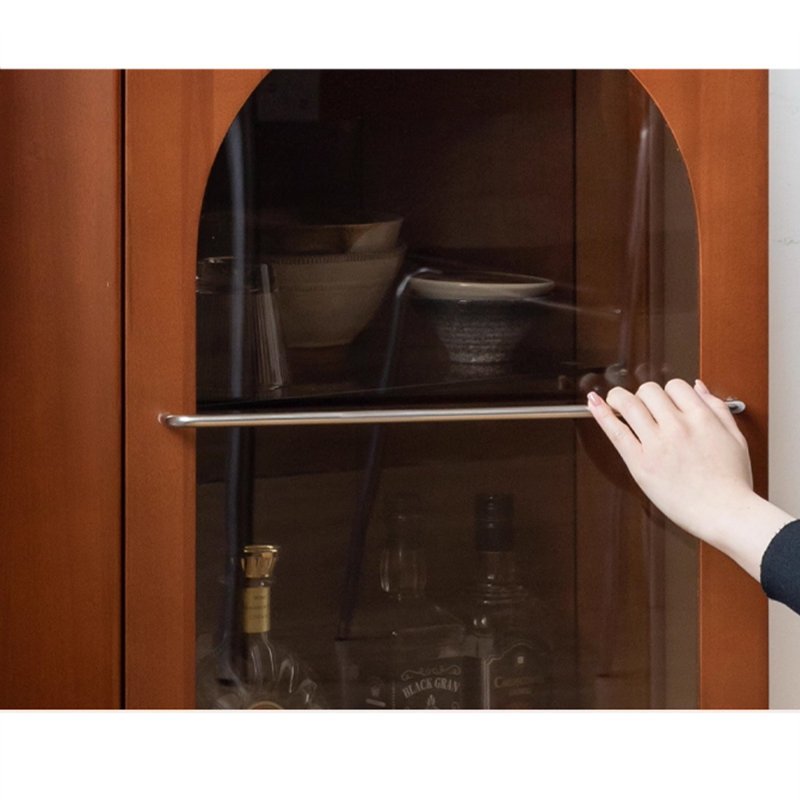 Light Luxury Solid Wood Glass - Door Corner Cabinet