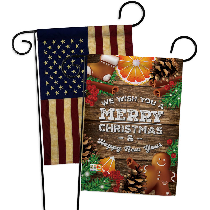 Drapeau de jardin en polyester 18,5 po x 13 po Christmas S force