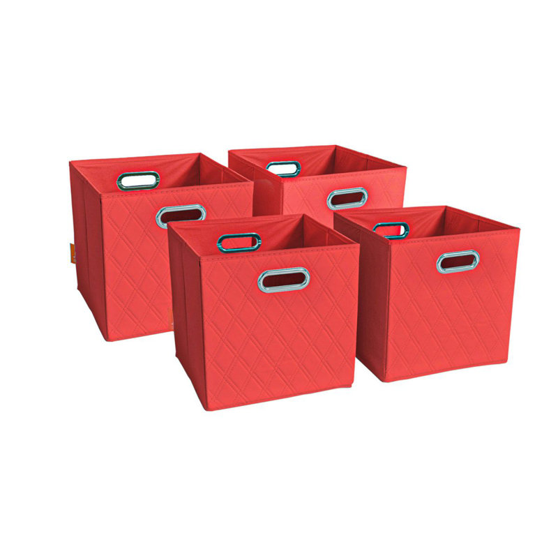 Ensemble de bacs en similicuir, H 12 po x l 12 po x P 12 po, Rouge