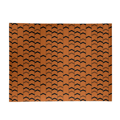 Tapis orange/noir fait main