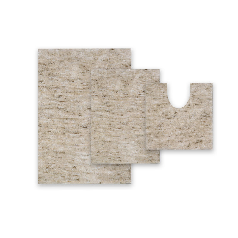 Cloud Comfort 100% Polyester Microfiber Bath Rug Set, Soft Shaggy & Machine Wash Bath Rug - 3Pc Set, Ivory