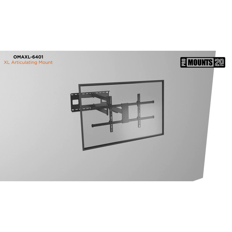 Black Full-Motion Articulating TV Wall Mount with Long Arm