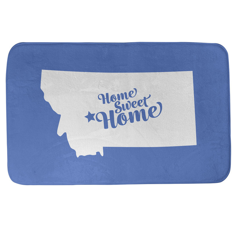 Tapis pour salle de bain à la maison, l 17 po x L 21 po, Bleu
