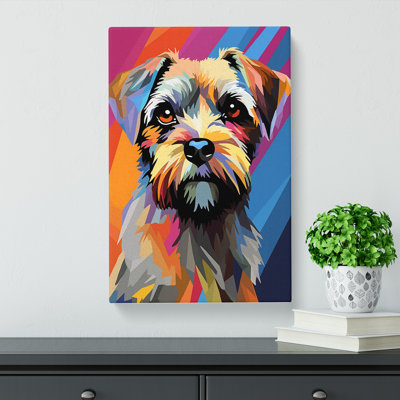 Border Terrier Constructivism - Wrapped Canvas