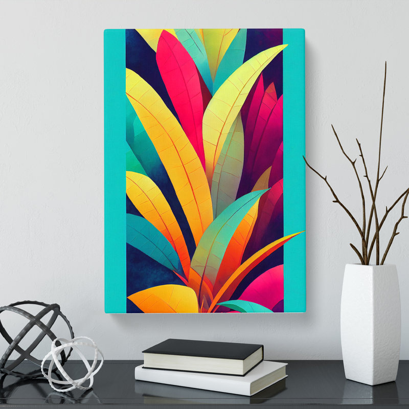 CAN-V0523-2603X Tropical Leaves Abstract Vol.3 - Wrapped Canvas Print, 50cm H x 35cm W x 3cm D