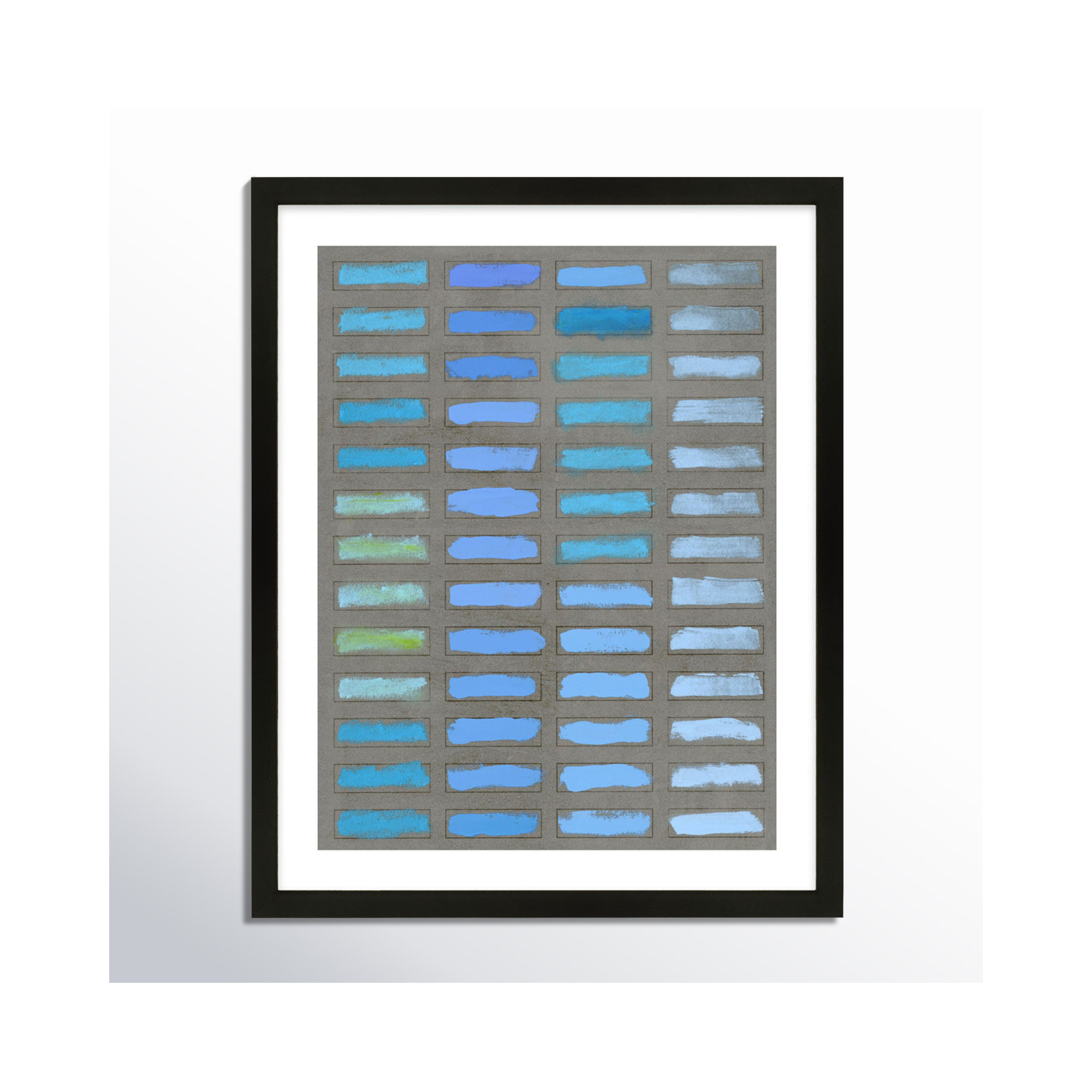 The Blues 2 by Jacques Pilon, 20" H x 16" W x 1.25" D, Black Framed