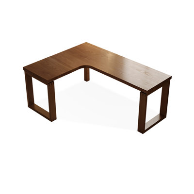 Nut-brown Rectangular Solid Wood desk