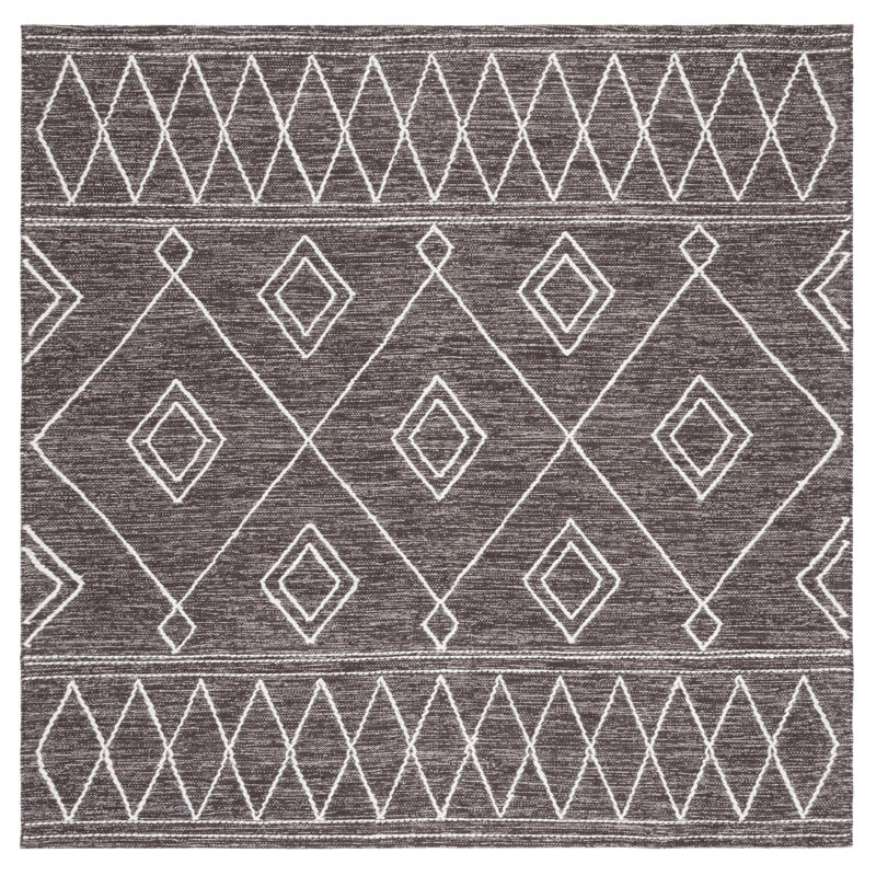 Tapis brun / ivoire Holtby Southwestern, Carré 6 pi