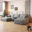Canapés modulaires | Canapé modulaire 107 po en forme de U avec repose-pieds, sans assemblage, pour salon | gris | mousse-470145251