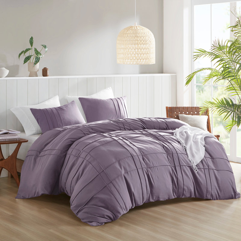 Ensemble de housse de couette pour lit très grand 3 pièces Harris, Housse de couette très grand et 2 très grandes t, Mauve