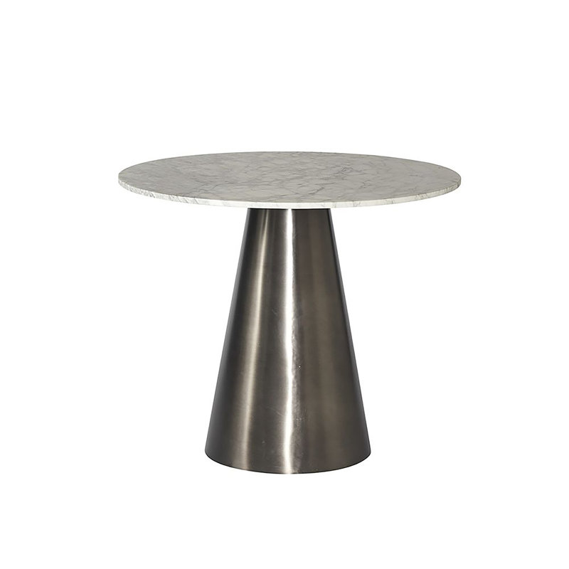 Round Marble Dining Table, Gray