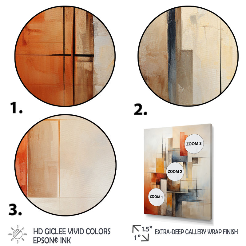 Ireatha Cubism Fragmented Perspectives II - impression, H 44 po x l 34 po x P 1,5 po, Cadre flottant noir