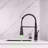 LED Commercial Kitchen Faucet With Pull Down Sprayer, Single Handle Single Lever Kitchen Sink Faucet