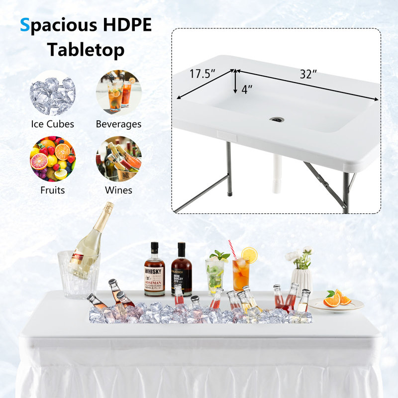 Table de refroidisseur à glaçons pour l'extérieur 4 pi
