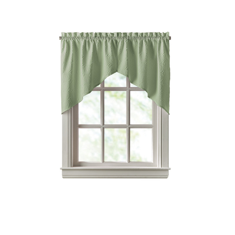 DKNY Chrysanthemum Floral Window Swag Pair, Green