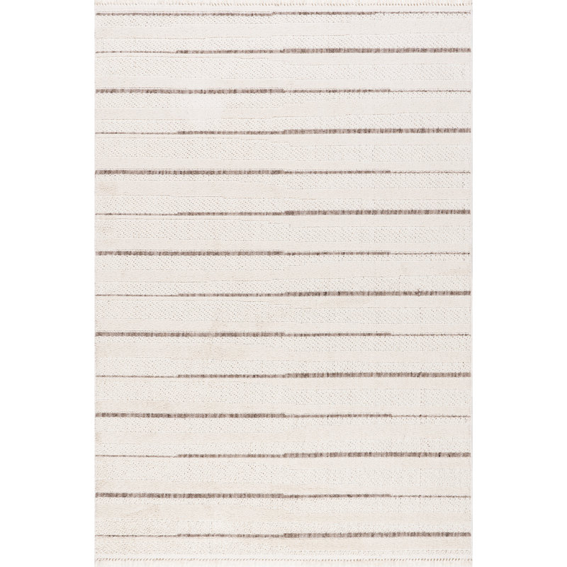 Aloe Striped Tassels Area Rug, Runner 2'8" x 6'